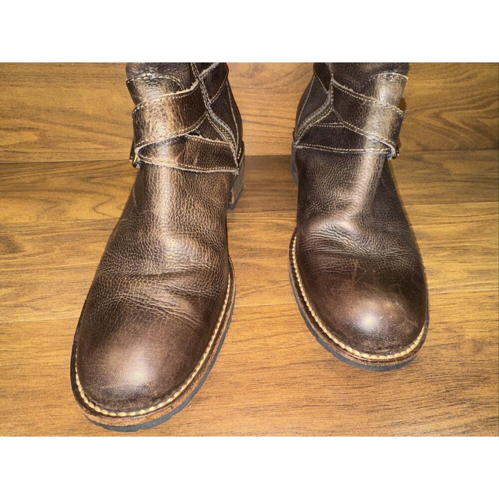 Vintage LL BEAN Calf hi Brown leather BOOTS womens 7.5 Made in Brazil-Zipper - Picture 4 of 16
